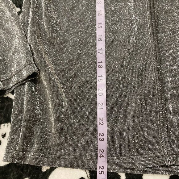 TRADITION Dark silver grey metallic faux twin set top ~ MEDIUM LARGE "cardigan" - Picture 6 of 14